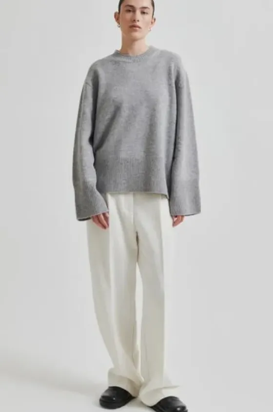 Discount Alpha Knit O-Neck, grey melange Neuleet Ja Neuletakit|Uutuudet