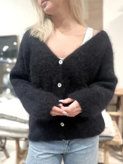 Hot - Cornelia mohairneuletakki, black Neuleet Ja Neuletakit