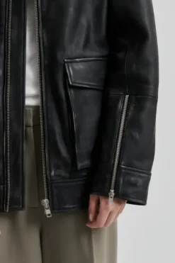 New Auras Leather Jacket, black Ulkotakit Ja -Liivit|Uutuudet