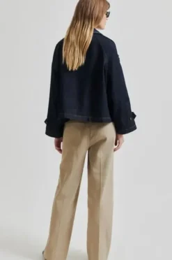 Hot Columbus Trench Jacket, dark blue denim Ulkotakit Ja -Liivit|Bleiserit Ja Liivit