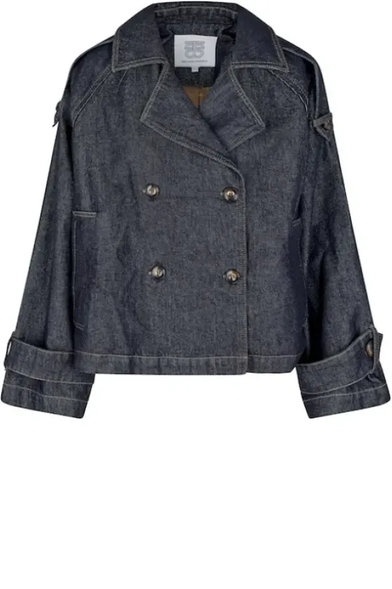 Hot Columbus Trench Jacket, dark blue denim Ulkotakit Ja -Liivit|Bleiserit Ja Liivit
