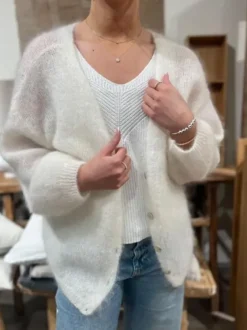 Clearance Cornelia mohairneuletakki, white Neuleet Ja Neuletakit