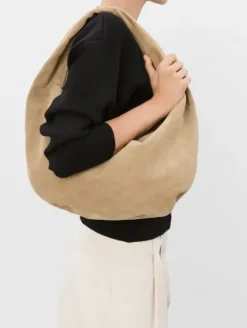 Hot - Alva shoulder bag, suede sand Laukut