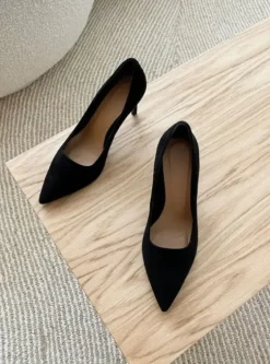 Outlet - Charlie Suede korkkarit, musta Korkokengät Ja Ballerinat