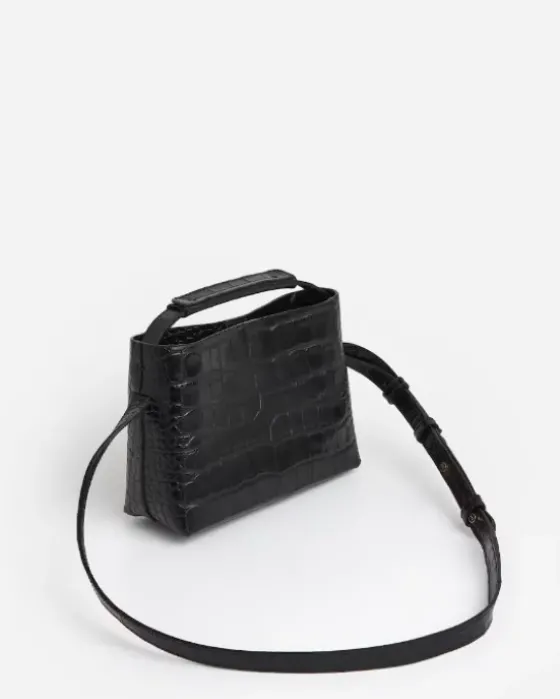 New - Hedda mini handbag, black croco Laukut