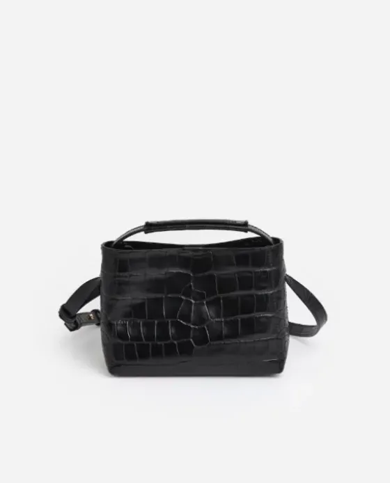 New - Hedda mini handbag, black croco Laukut