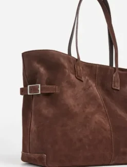 Clearance - Lesley tote bag, suede chocolate Laukut|Janinan Suosikit