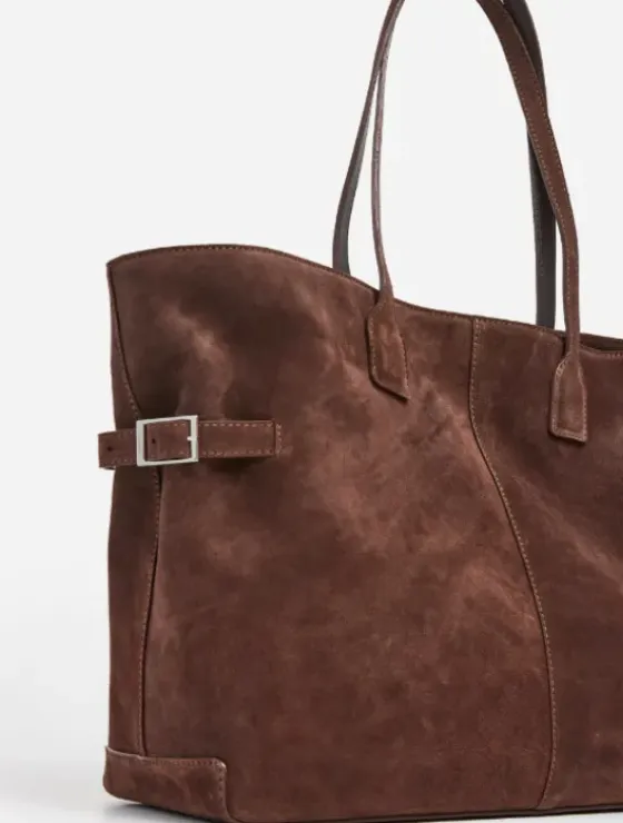 Clearance - Lesley tote bag, suede chocolate Laukut|Janinan Suosikit