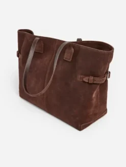 Clearance - Lesley tote bag, suede chocolate Laukut|Janinan Suosikit