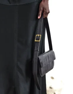 Hot - Lillie Shoulder Bag, Leather Black Lizzard Laukut