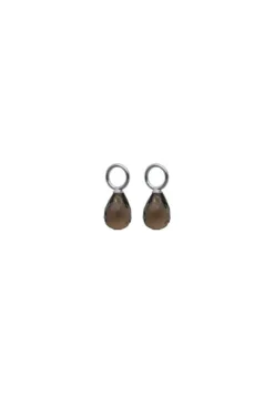 Outlet Gauhar - Lisäosat Smoky Quartz Drop, hopea Gauhar Helsinki