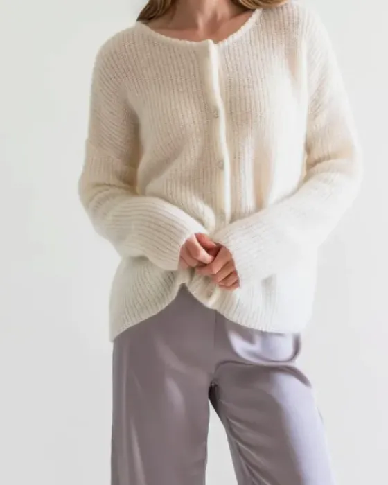 Gauhar - Mohair neuletakki, white Neuleet Ja Neuletakit