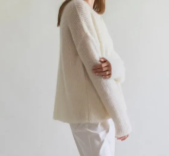 Gauhar - Mohair neuletakki, white Neuleet Ja Neuletakit