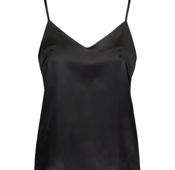 Gauhar - silkkitoppi v-neck, black Paidat Ja Topit|Juhlavaatteet