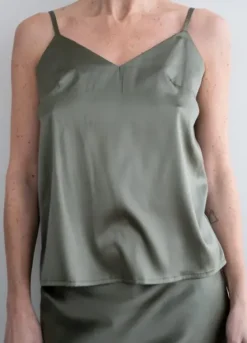Best Gauhar - silkkitoppi v-neck, green Paidat Ja Topit|Juhlavaatteet