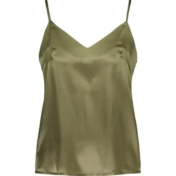 Best Gauhar - silkkitoppi v-neck, green Paidat Ja Topit|Juhlavaatteet