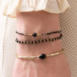 New Iris rannekoru Black Onyx, gold Rannekorut