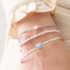 New Iris rannekoru Blue Lace Agate, silver Rannekorut