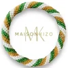 New - Green, White and Gold Nepali Bracelet B172 Maison Kizo