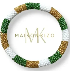 Clearance - Nepali Green, Gold, White Bracelet B170 Maison Kizo