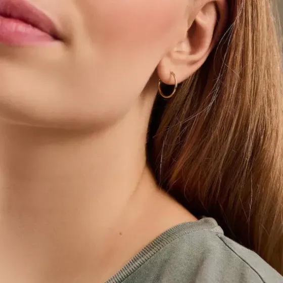 New - Micro Plain Hoops, hopea 15mm Korvakorut