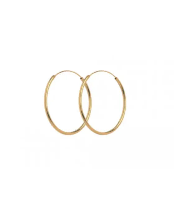 Discount - Mini Plain Hoops, kulta 20mm Korvakorut