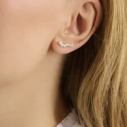 New - Ocean Treasure Ear Climbers, hopea Korvakorut