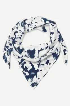 Online - Hailan silkkihuivi, Flora blue Huivit Ja Kaulurit