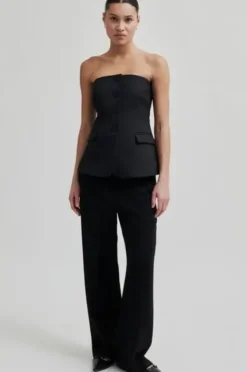 Online - Fique Classic Trousers, black Farkut Ja Housut|Juhlavaatteet
