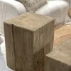Online - kuutio puujakkara/pöytä 50, natural Vanhat Puuhuonekalut