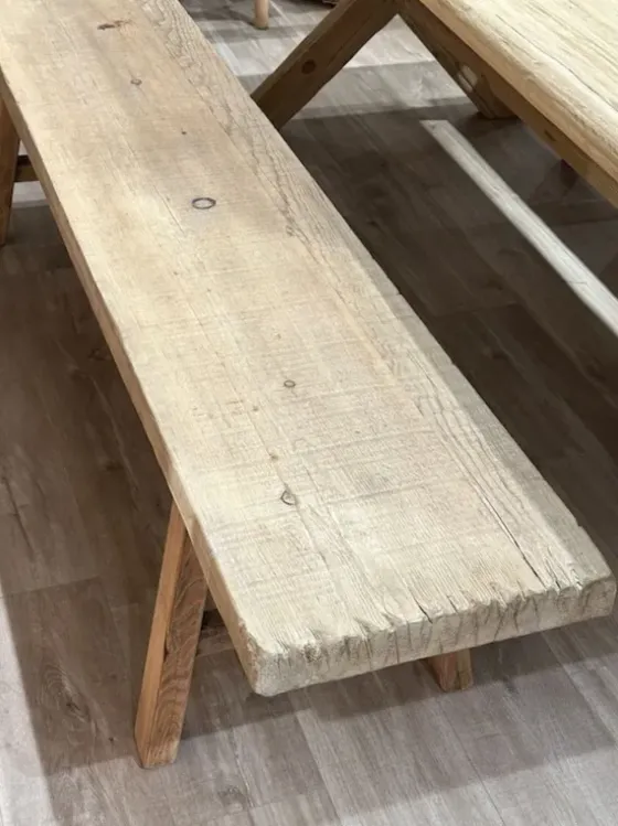 Best – pitkä penkki #965, natural Vanhat Puuhuonekalut