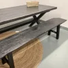Outlet – pitkä penkki #810, black Vanhat Puuhuonekalut