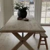 - ruokapöytä 200 cm, natural #955 Vanhat Puuhuonekalut