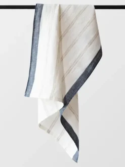New - Keittiöpyyhe Maya pellavaa, natural stripe Keittiötekstiilit