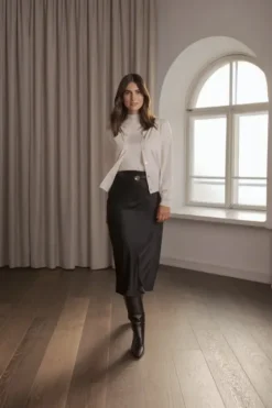 Discount Tianna midi satiinihame, black Mekot Ja Hameet|Juhlavaatteet