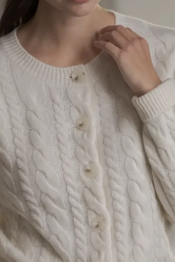 Best Vivianna palmikkoneuletakki, cream Neuleet Ja Neuletakit|Uutuudet