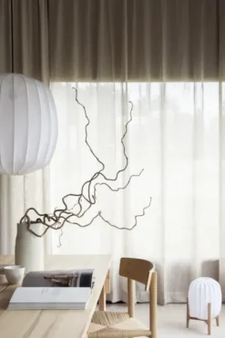 New Watt&Veke - Prisma 25 kattovalaisin pellavaa, white Valaisimet